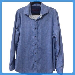 Robert Graham Shirt Men's XL‎ Blue Long Sleeve Button-up Modern American